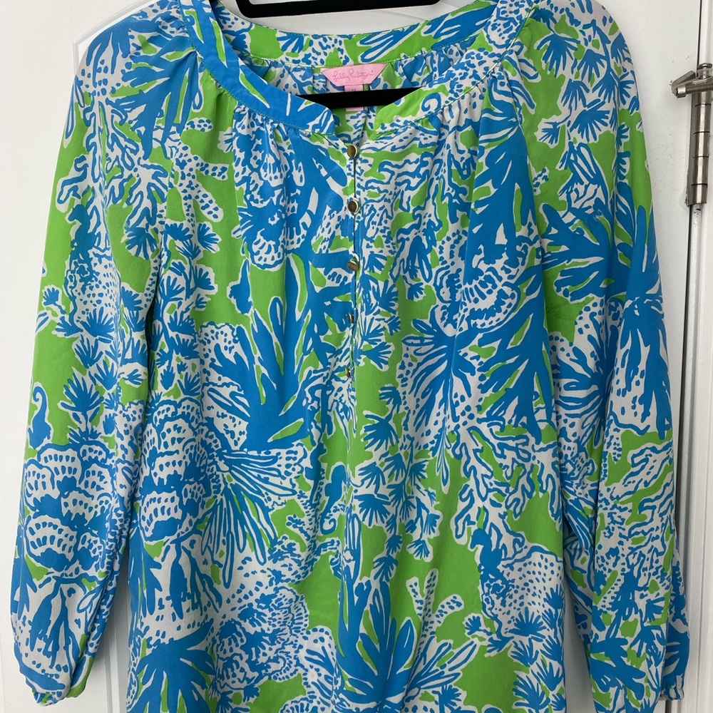 Blue & Green Lilly Pulitzer Elsa Top M
